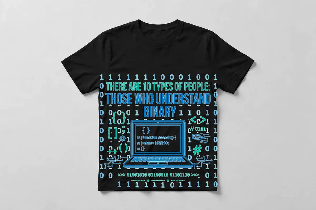 There Are 10 Types of People: Those Who Get Binary T-Shirt in Black - front view