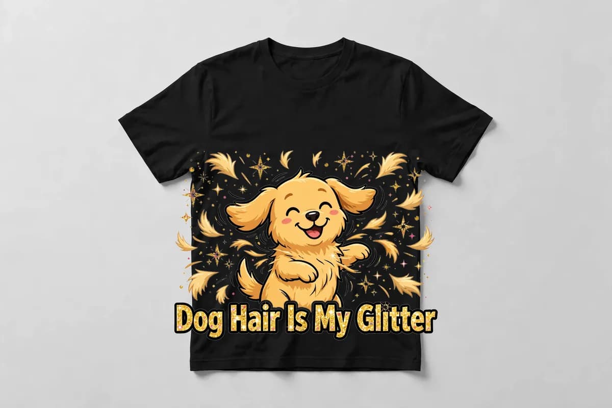 Dog Hair Is My Glitter T-Shirt in Black