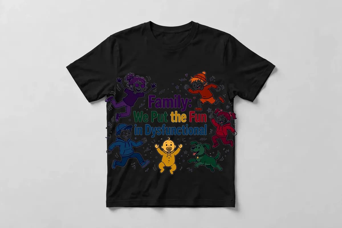 Family: We Put the Fun in Dysfunctional T-Shirt in Black