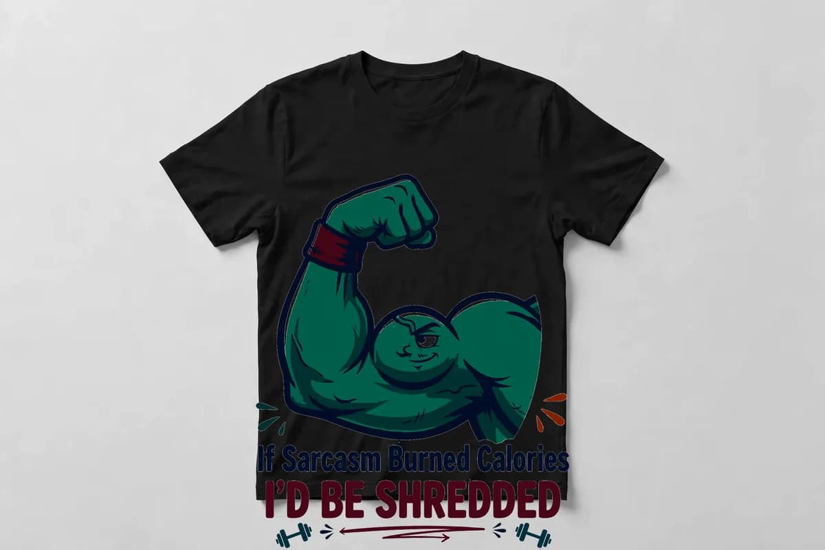 If Sarcasm Burned Calories, I'd Be Shredded T-Shirt in Black