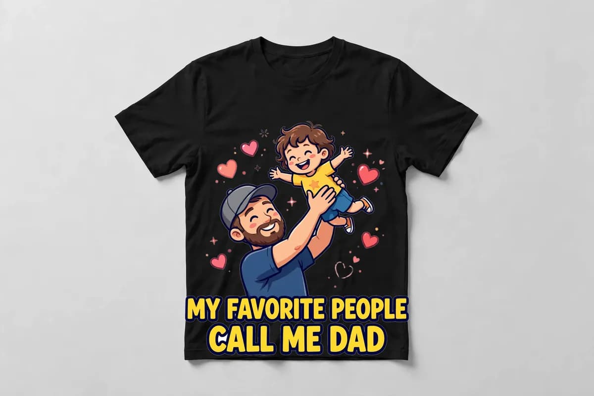 My Favorite People Call Me Dad T-Shirt in Black