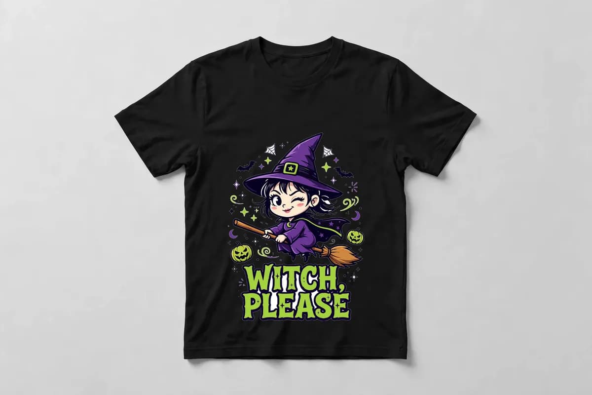 Witch, Please T-Shirt in Black