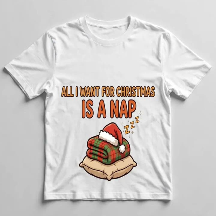 All I Want for Christmas Is a Nap T-Shirt — video 1