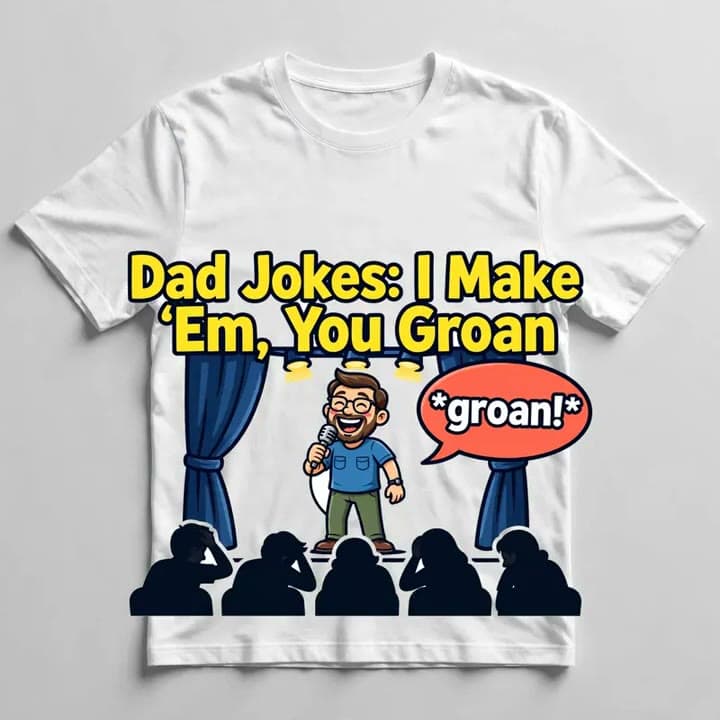 Dad Jokes: I Make 'Em, You Groan T-Shirt — video 1