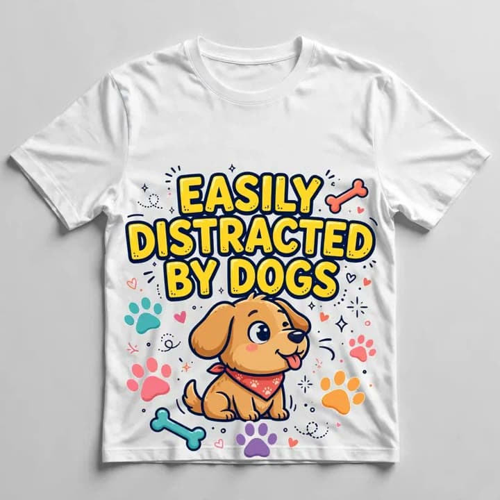 Easily Distracted by Dogs T-Shirt — video 1