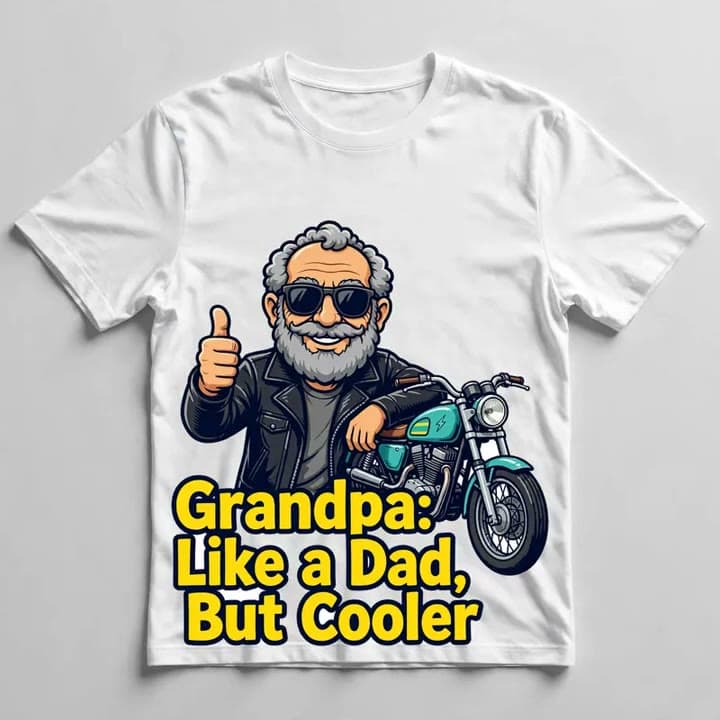 Grandpa: Like a Dad, But Cooler T-Shirt — video 1