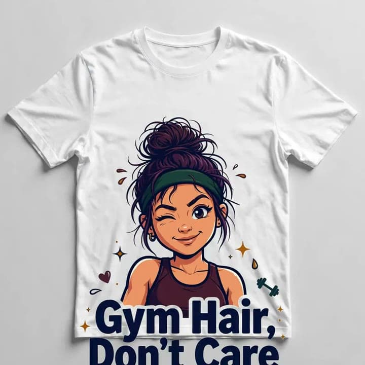 Gym Hair, Don't Care T-Shirt — video 1
