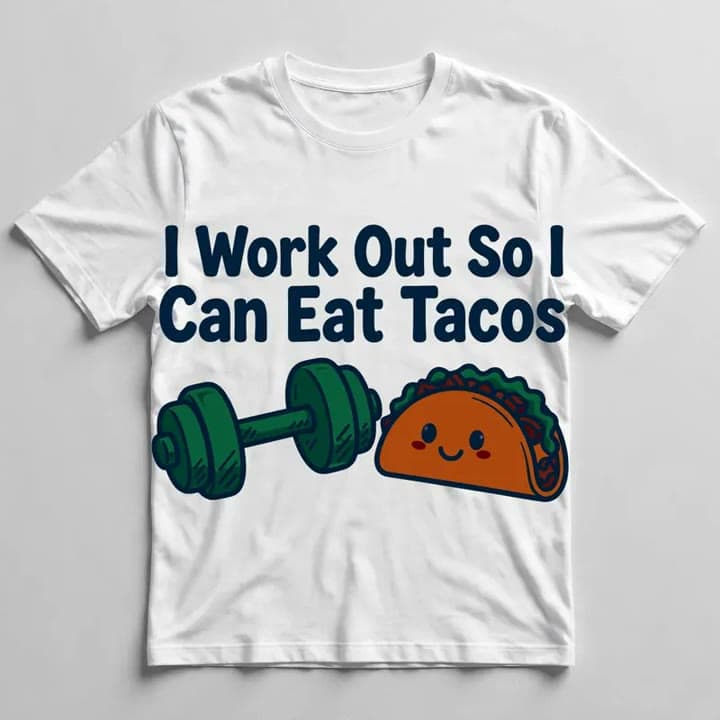 I Work Out So I Can Eat Tacos T-Shirt — video 1