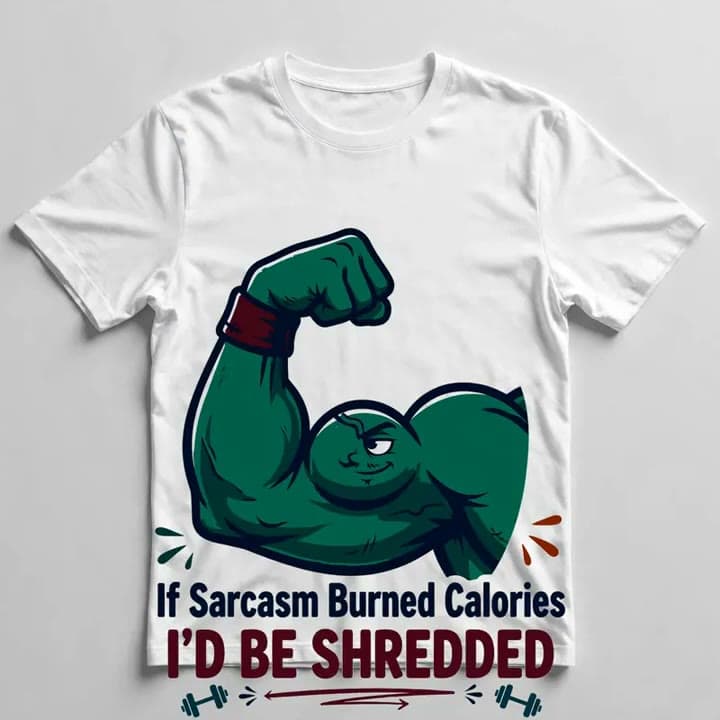 If Sarcasm Burned Calories, I'd Be Shredded T-Shirt — video 1