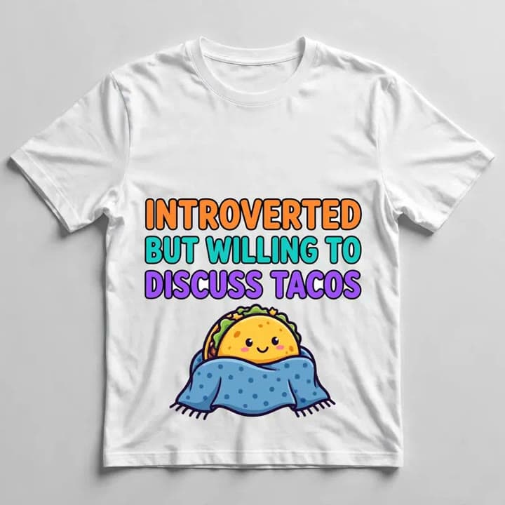 Introverted But Willing to Discuss Tacos T-Shirt — video 1