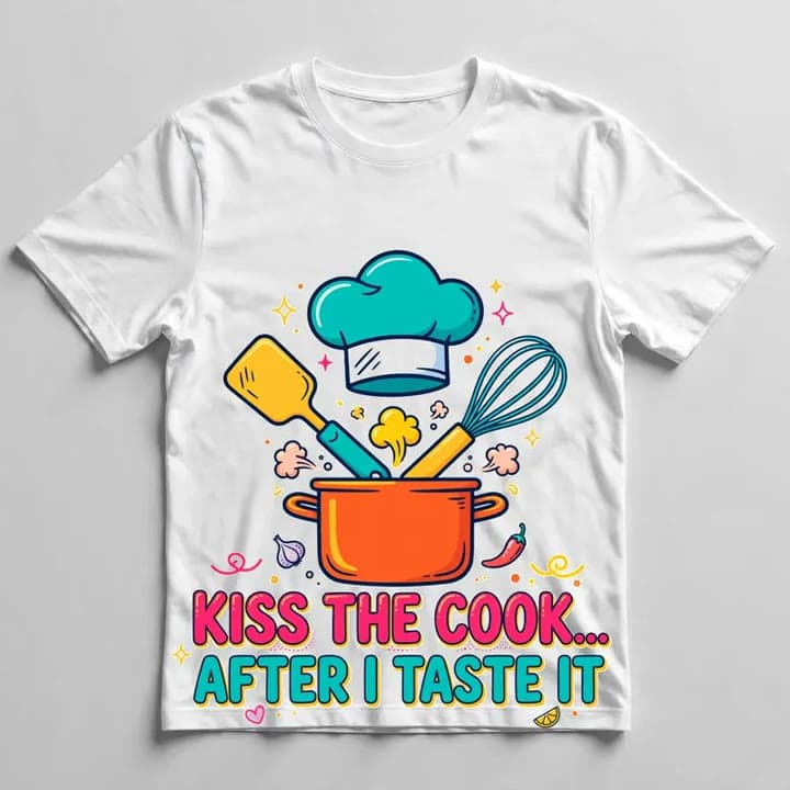 Kiss the Cook... After I Taste It T-Shirt — video 1