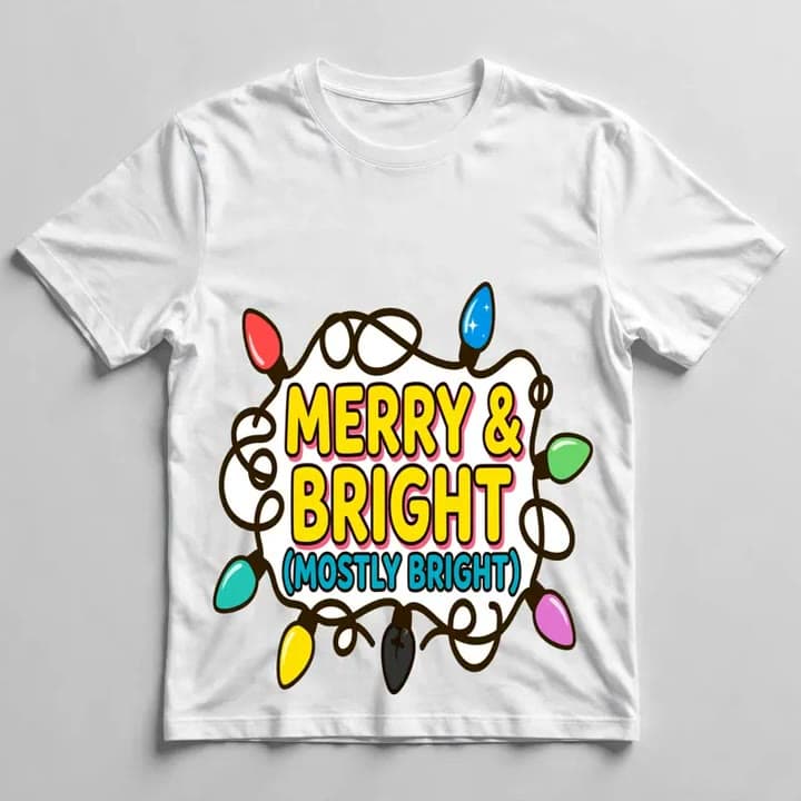Merry & Bright (Mostly Bright) T-Shirt — video 1