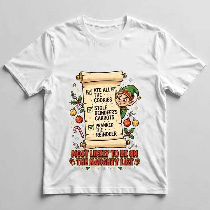 Most Likely To Be on the Naughty List T-Shirt — video 1