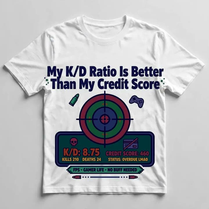 My K/D Ratio Is Better Than My Credit Score T-Shirt — video 1