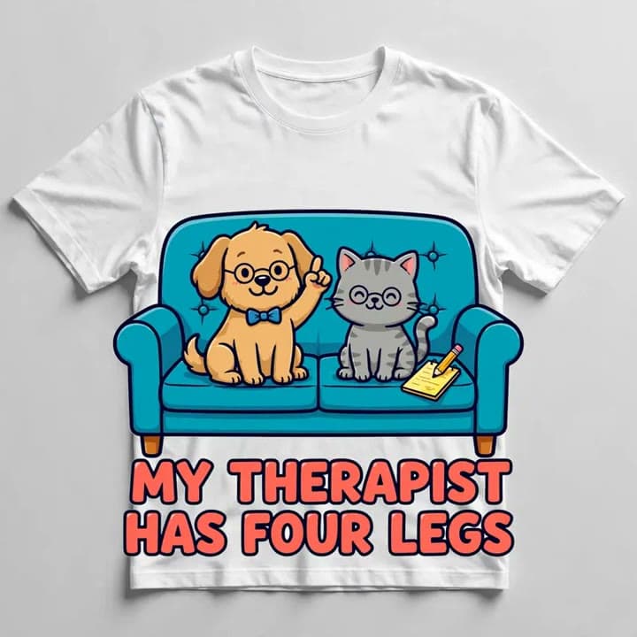 My Therapist Has Four Legs T-Shirt — video 1