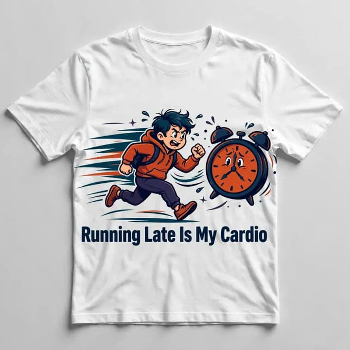 Running Late Is My Cardio T-Shirt — video 1