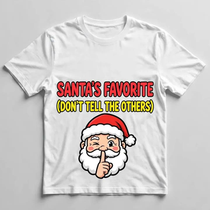 Santa's Favorite (Don't Tell the Others) T-Shirt — video 1