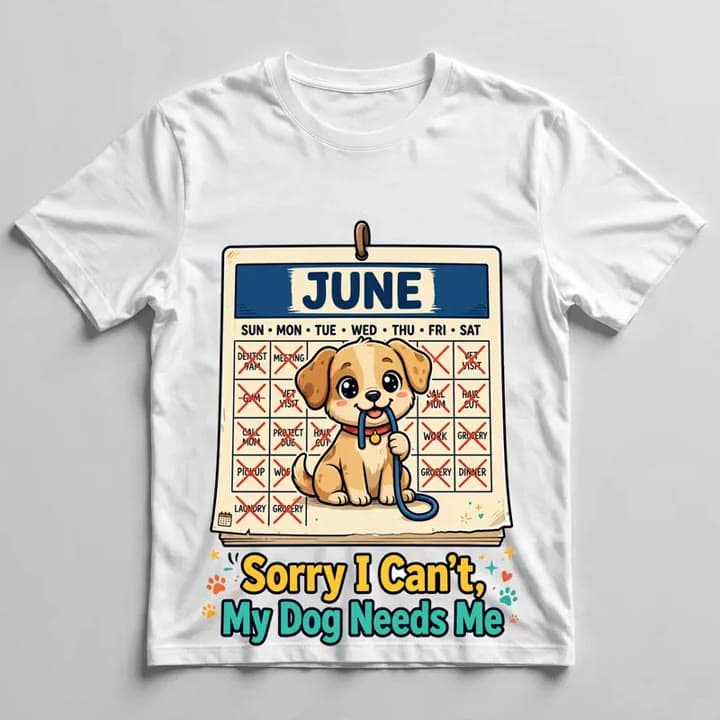 Sorry I Can't, My Dog Needs Me T-Shirt — video 1