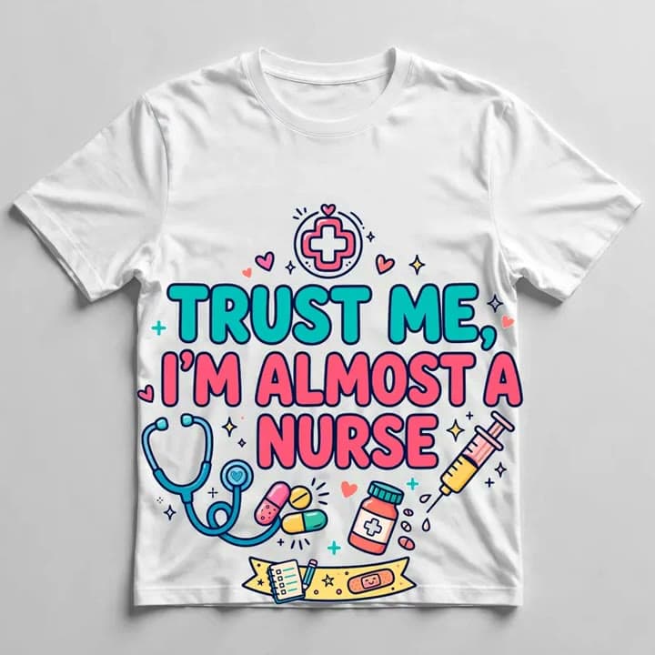 Trust Me, I'm Almost a Nurse T-Shirt — video 1