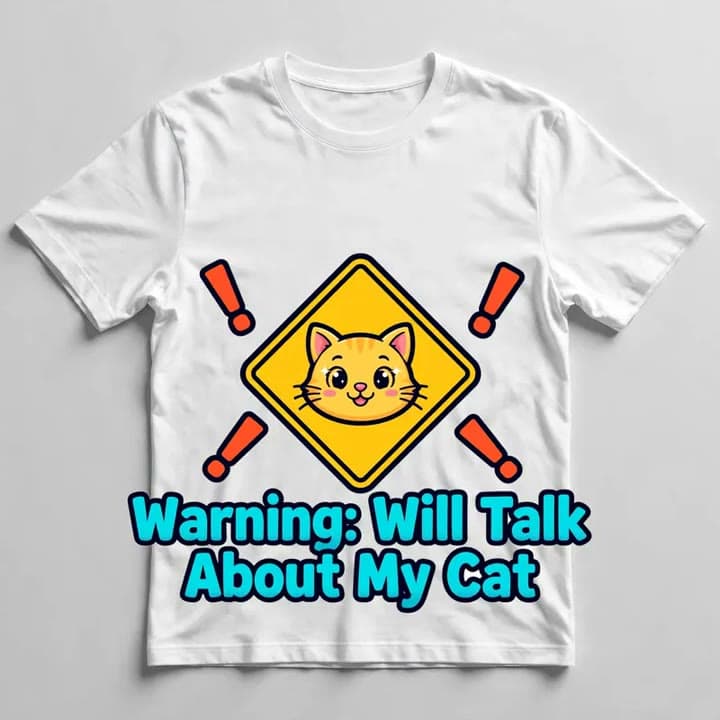 Warning: Will Talk About My Cat T-Shirt — video 1