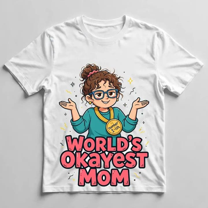 World's Okayest Mom T-Shirt — video 1