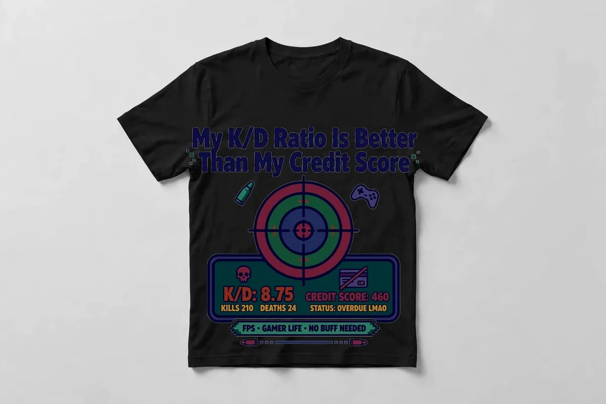 My K/D Ratio Is Better Than My Credit Score T-Shirt in Black